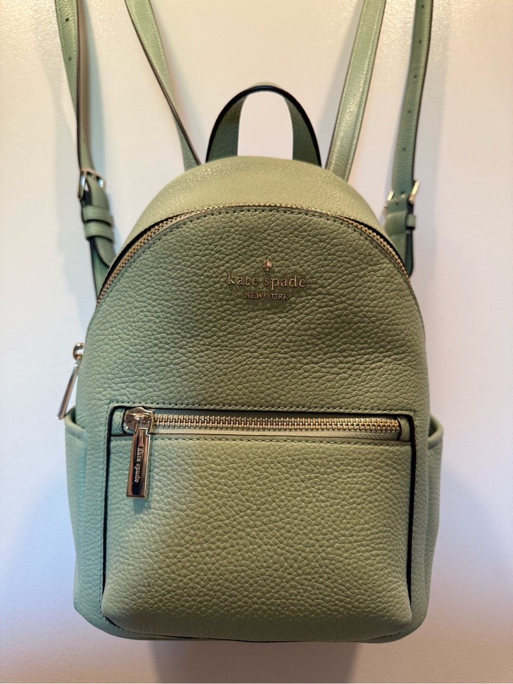 kate spade Mini Pebbled Leather Backpack in Sage
